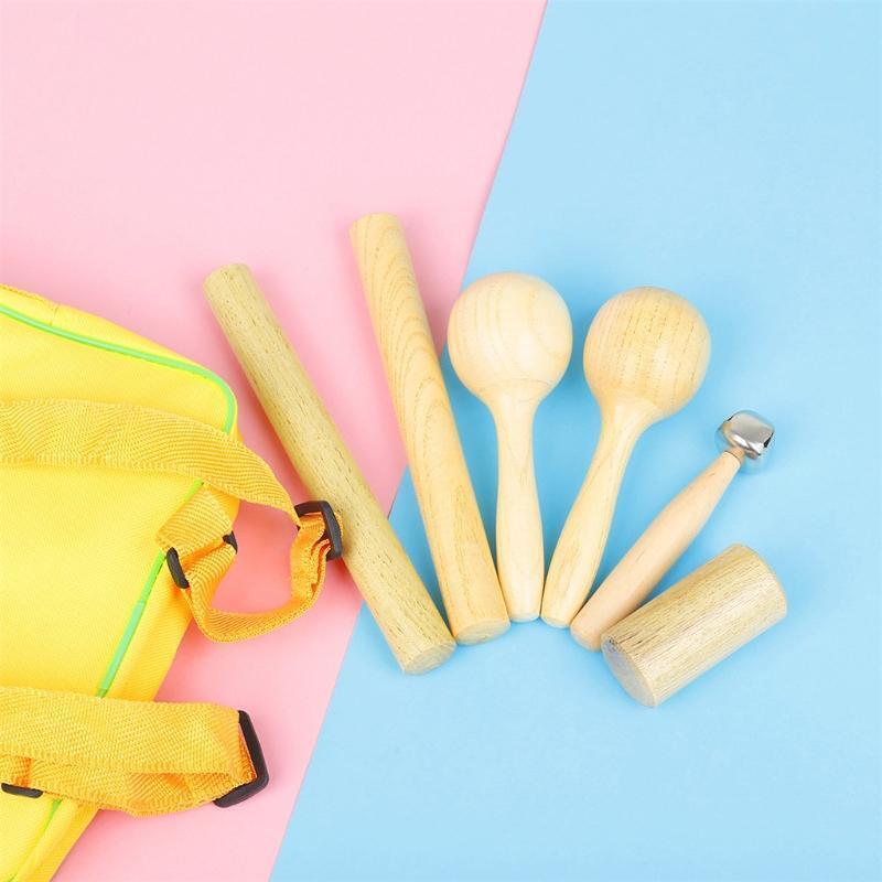 4Piece Children's Percussion Set Educational Wooden Musical Instruments for Kids