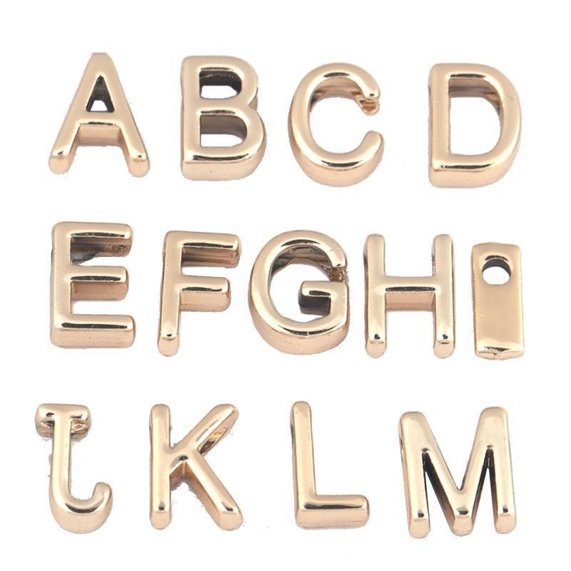 A-Z Letter Enamel Spacer Beads Pendant Beads Diy Jewelry Bracelet Craft Making