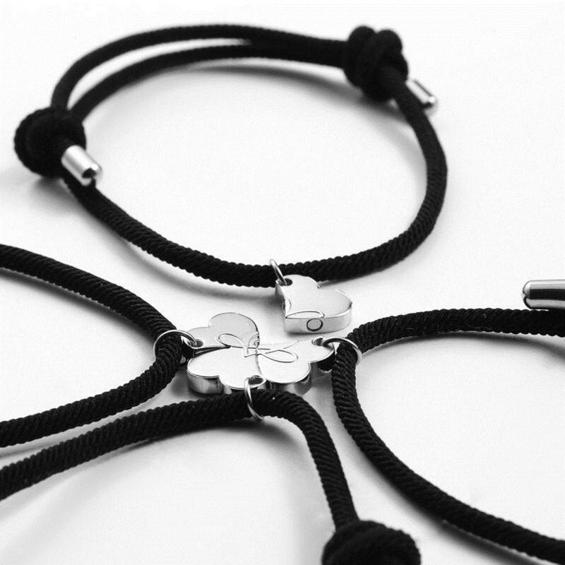 4X Attract Magnet Couple Bracelet for Women Men Heart Pendant Infinite Love