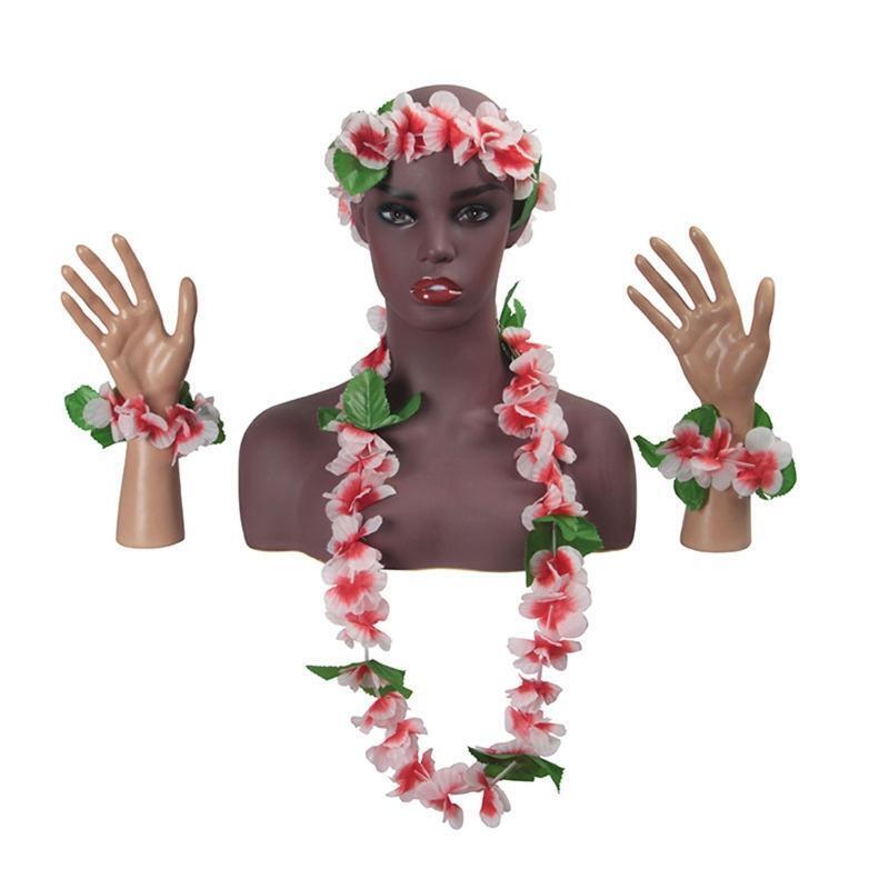 36x Hawaiian Leis Decoration Colorful Bracelet Headband Necklace Luau Leis Party