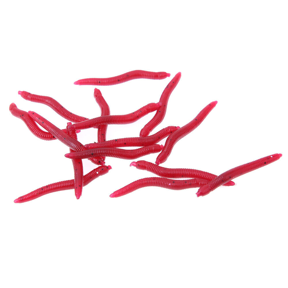 100pcs/lot Soft Plastic Fishing Lure Bait Bionic Red Worm 4cm for Fishing