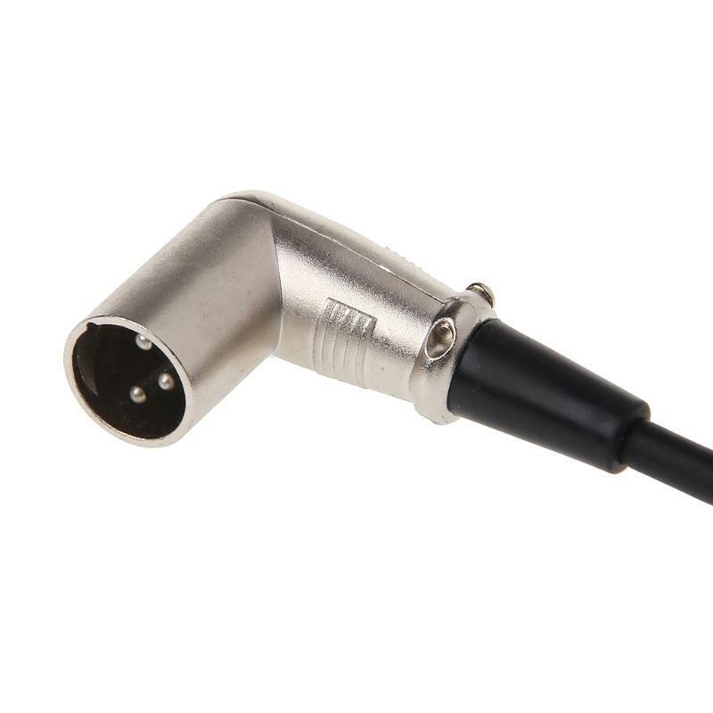 90 Degree Angled 3-Pin XLR Male To Female Audio Cable 0.2m For Microphone Mixer