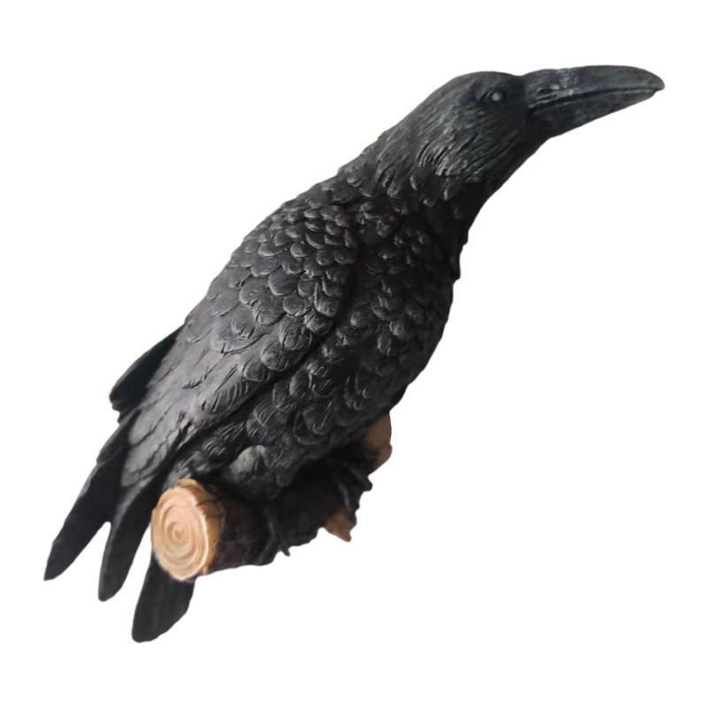 Crow Statue Wall Hanging Ornaments Bird Sculpture Waves Decorations For Party