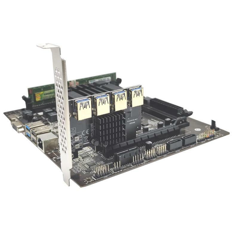 PCIe to PCIe Adapter PCI-Express 1x to 16x 1 to 4 USB3.0 Mining Riser Card PCI-e
