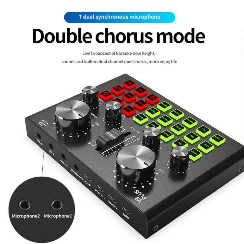 Headset Microphone Webcast Multifunctional Live Sound Card for Live Broadcast