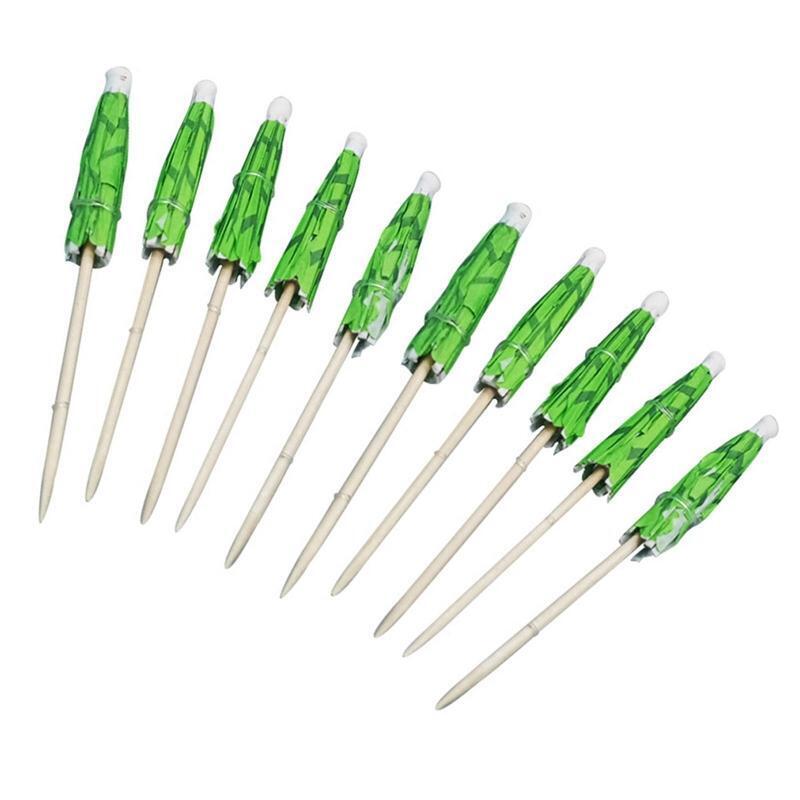 Umbrellas Green Coconut Palm Tree Fruit Sticks Cupcake Toppers for Party