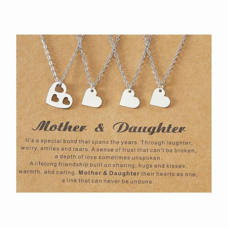 4Pcs/set Heart Bracelets Mothers Day Valentine Jewelry Gifts Unique Matching