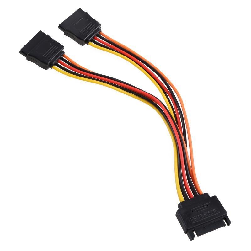 Sata Hard Disk Power 1 Male 15Pin to 2 Female Splitter Y 1 to 2 Sata Extension