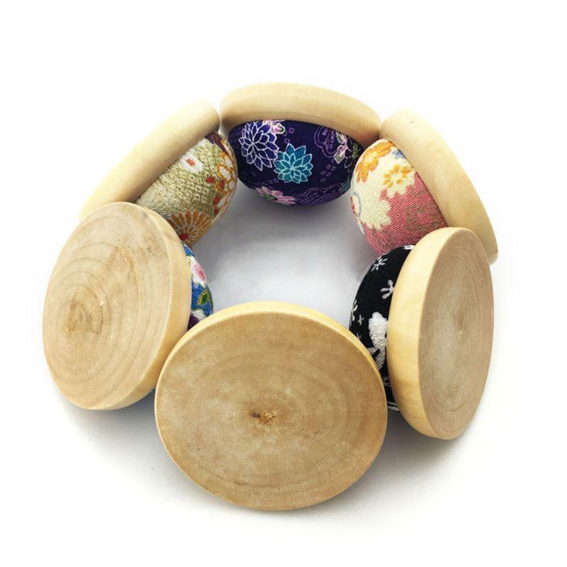 Round Needle Pin Cushion with Wooden Base Pincushion Needles Collect Holder