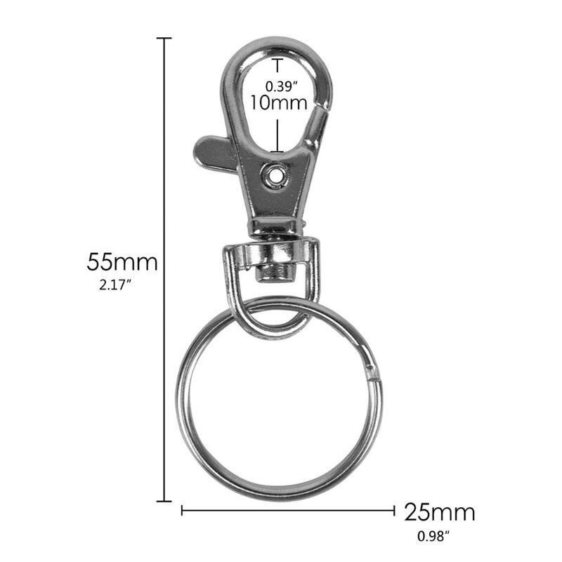 Keychain Set 20 Lanyard Snap Buckles + 20 Key Rings for Key Jewelry Diy Crafts