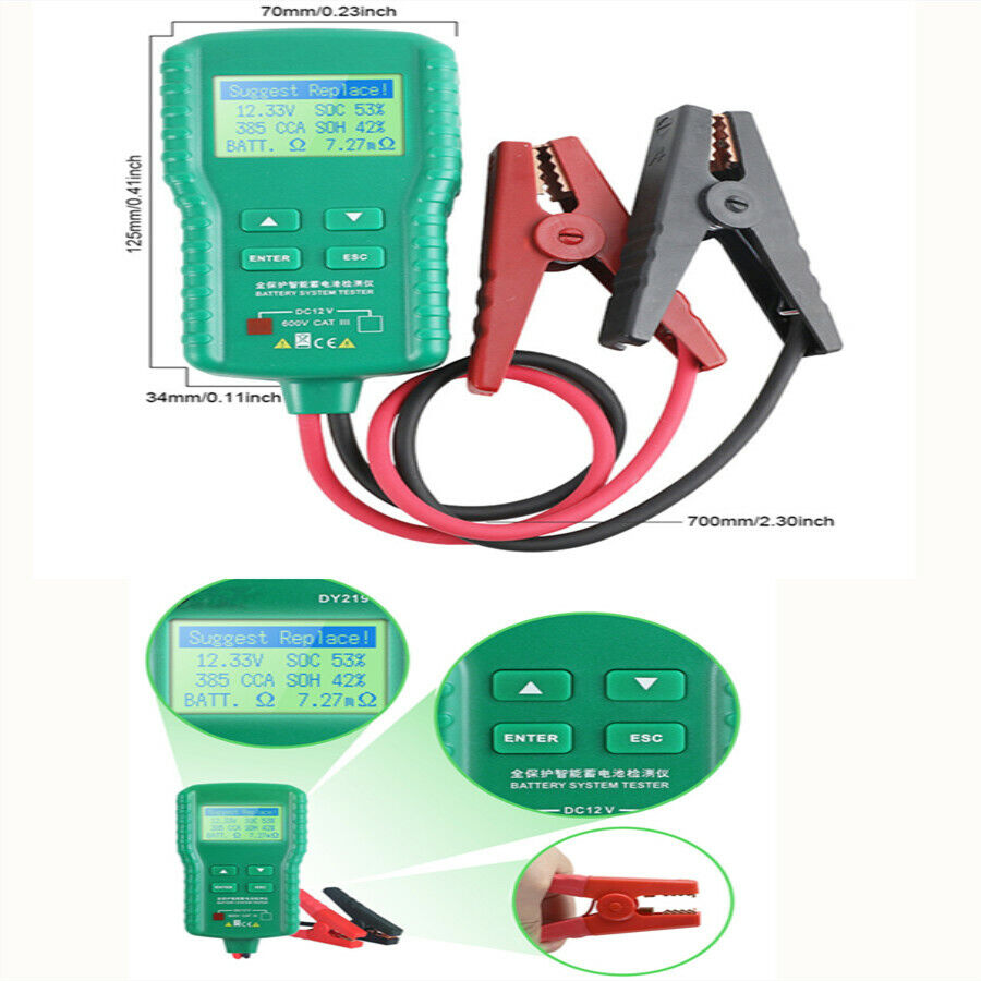 12V New Battery Tester 100~1700CCA Storage Battery Lead Acid Cranking Charging