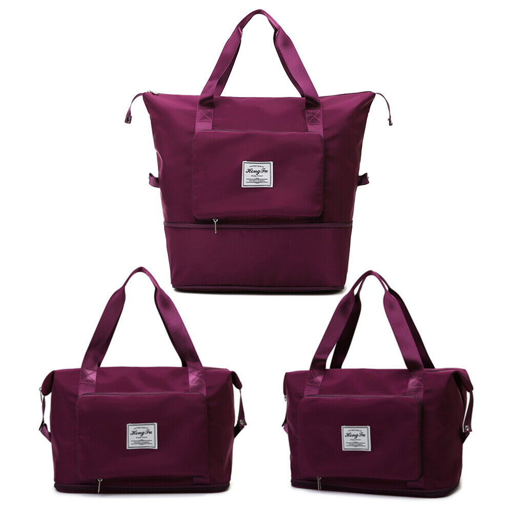 Women Shoulder Bags Large Capacity Foldable Women Oxford Cloth Bag (Purple)