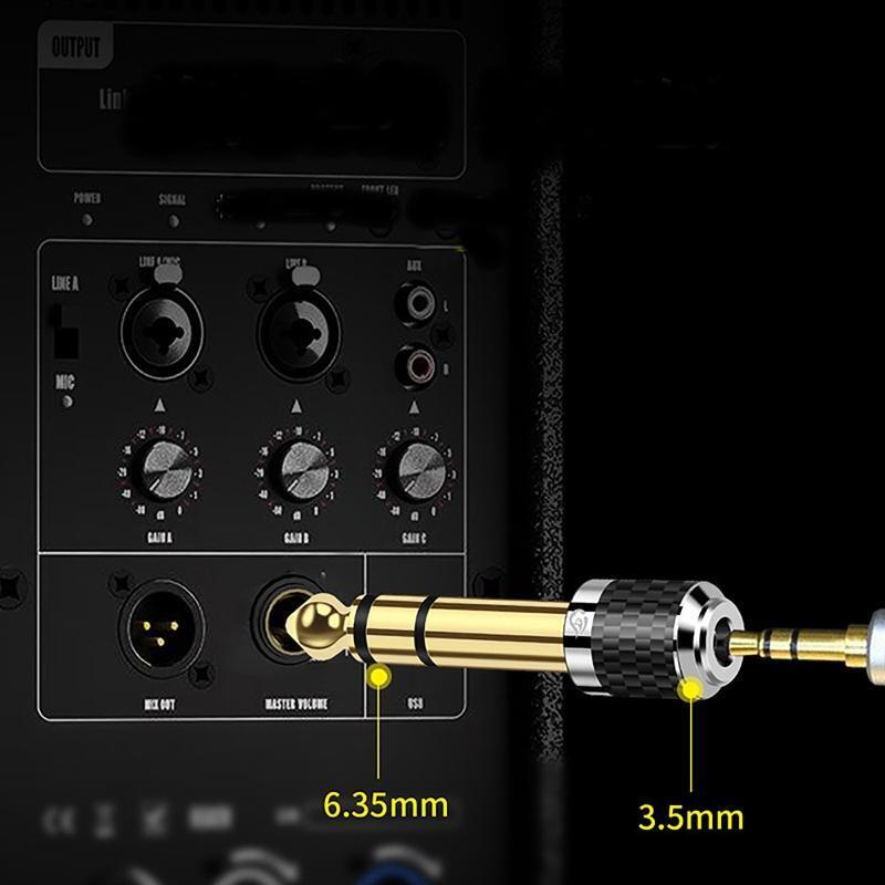 Reliability 6.35mm Male to 3.5mm Female Adapter for Guitar Amplifier, Headphone