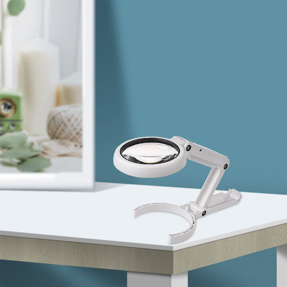 LED Folding Magnifier for Reading Portable Handheld Loupe Magnifying Glass