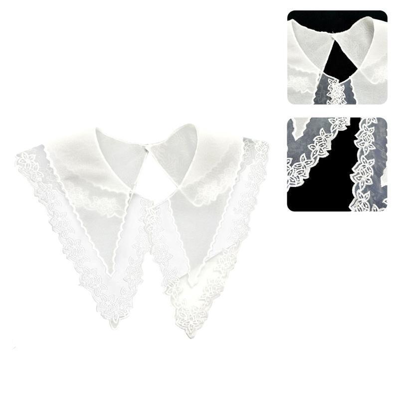 Embroidery Round Neck Lace Neckline DIY Collar Floral Chiffon Applique Patches