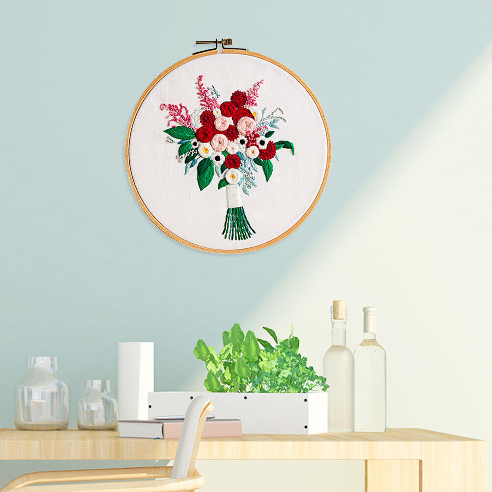 DIY Flowers Stamp Embroidery Craft Cross Stitch Kit Needlework (511217)