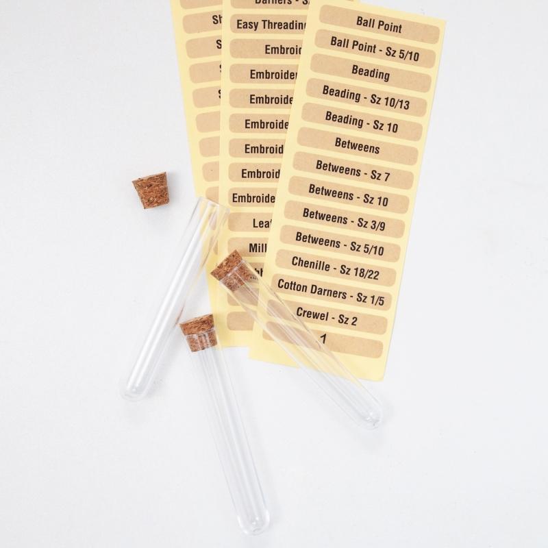 18Pcs Sewing Needles Storage Tubes with Labels Transparent Plastic Storage Case