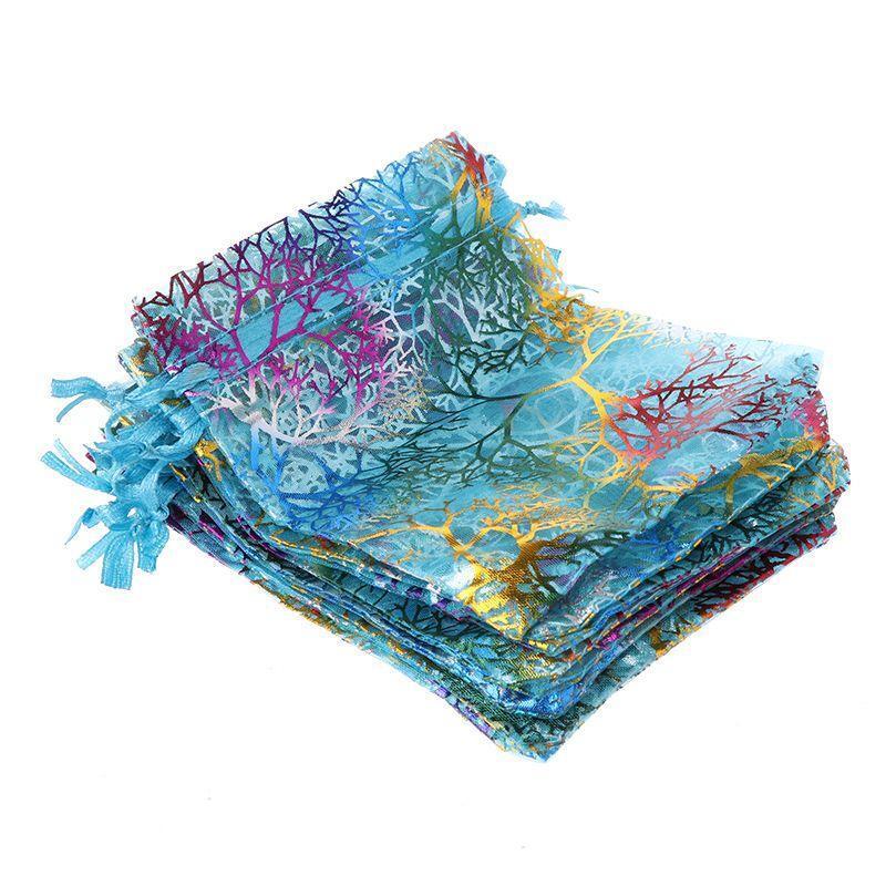 New 12X8cm 10Pcs Coralline Organza Jewelry Pouch Wedding Party Favor Gift Bag
