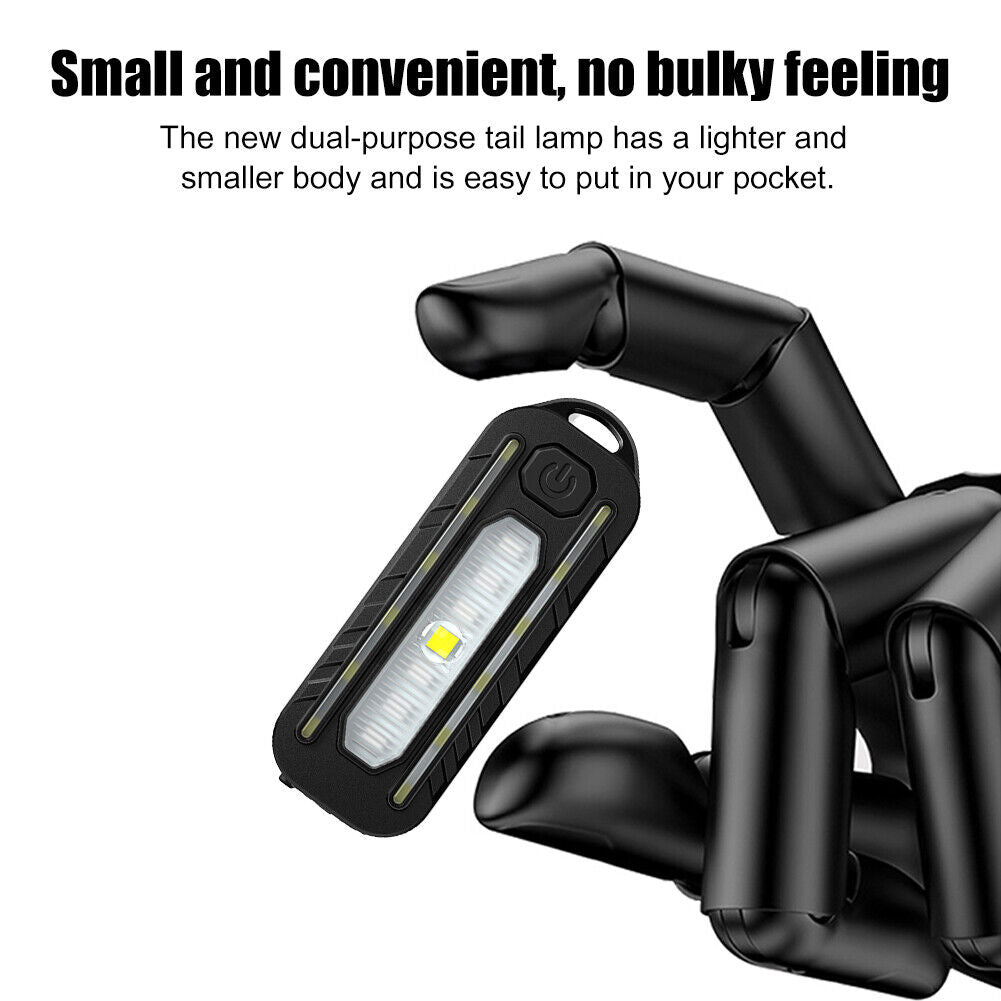 LED+COB+SMD MTB Bike Light USB Rechargeable Multifunction Warning Lamp (B)