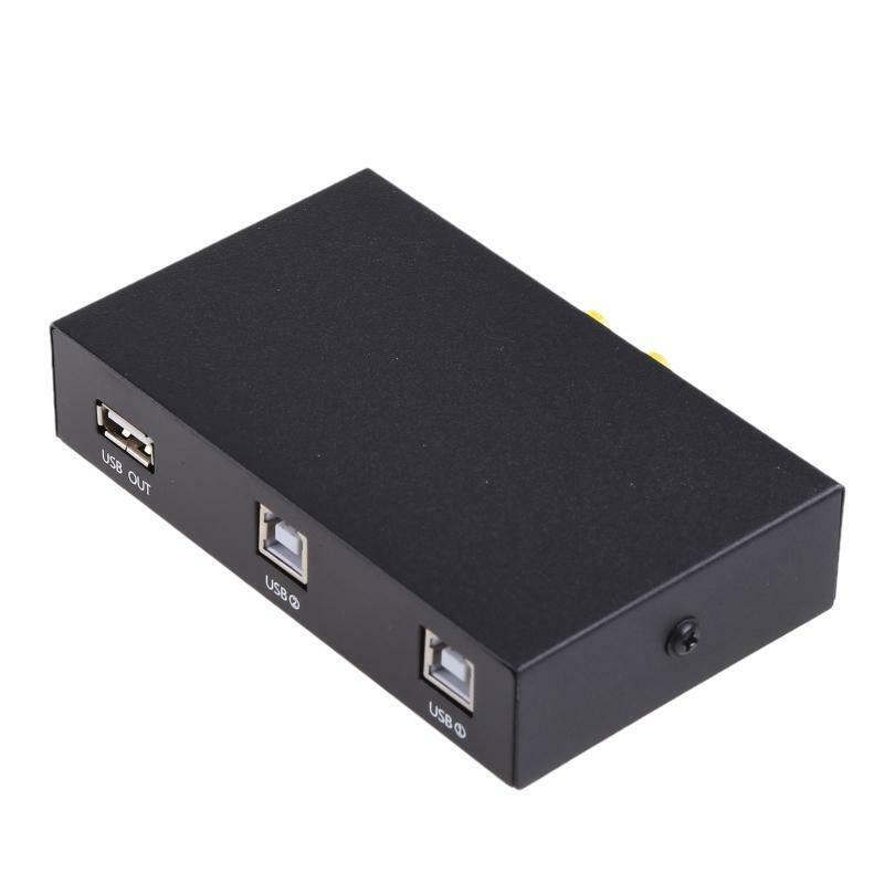 2 in 1 Out USB Print Sharer, 2 USB 2.0 Ports Splitter Sharing Device Switch Box
