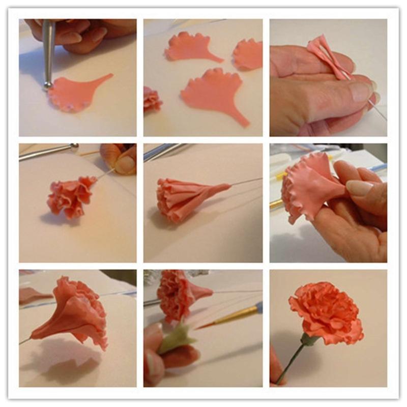 3 Pcs Carnation Cutter Molds Fondant Flower Gumpaste Sugarcraft Cookie Cutter