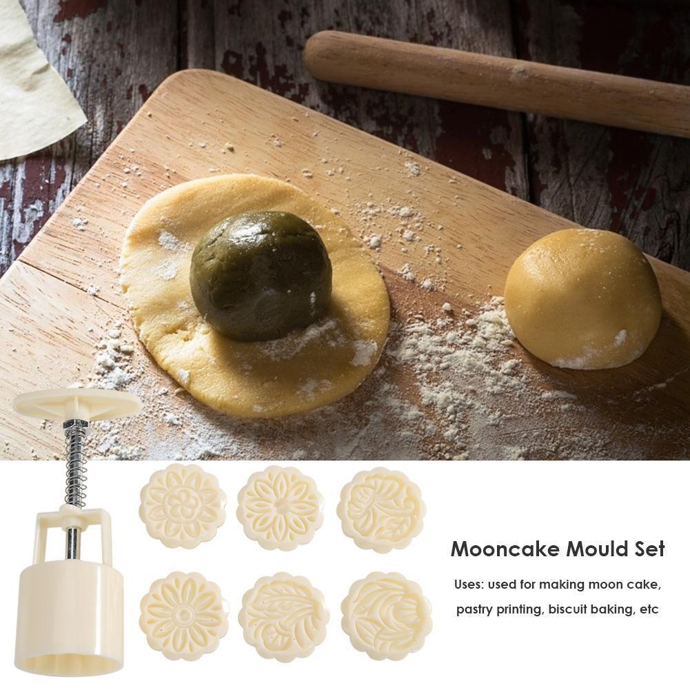 Ice Mooncake Mold Plant Print Hand Pressed Mid-autumn Festival Baking Tool