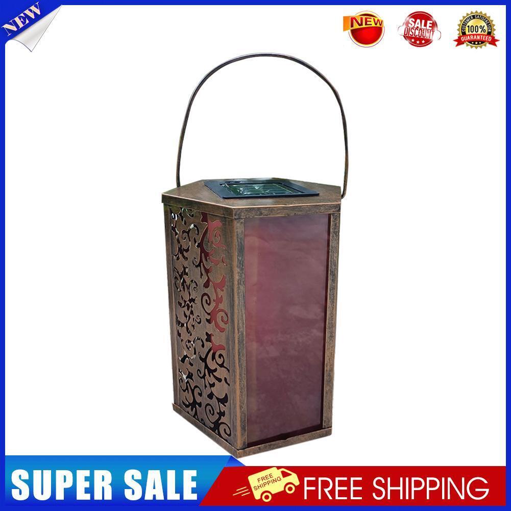Solar Wrought Iron Hollow Auspicious Cloud Pattern LED Garden Hanging Light