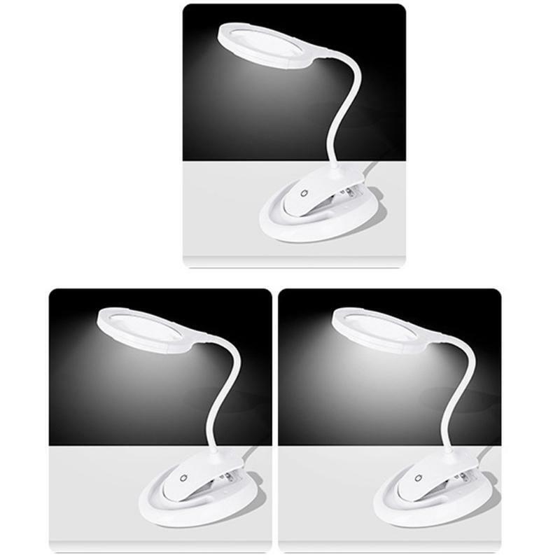5X 10X Rechargeable Magnifying Glass with Stand & Clamp ,Brightness Adjustable
