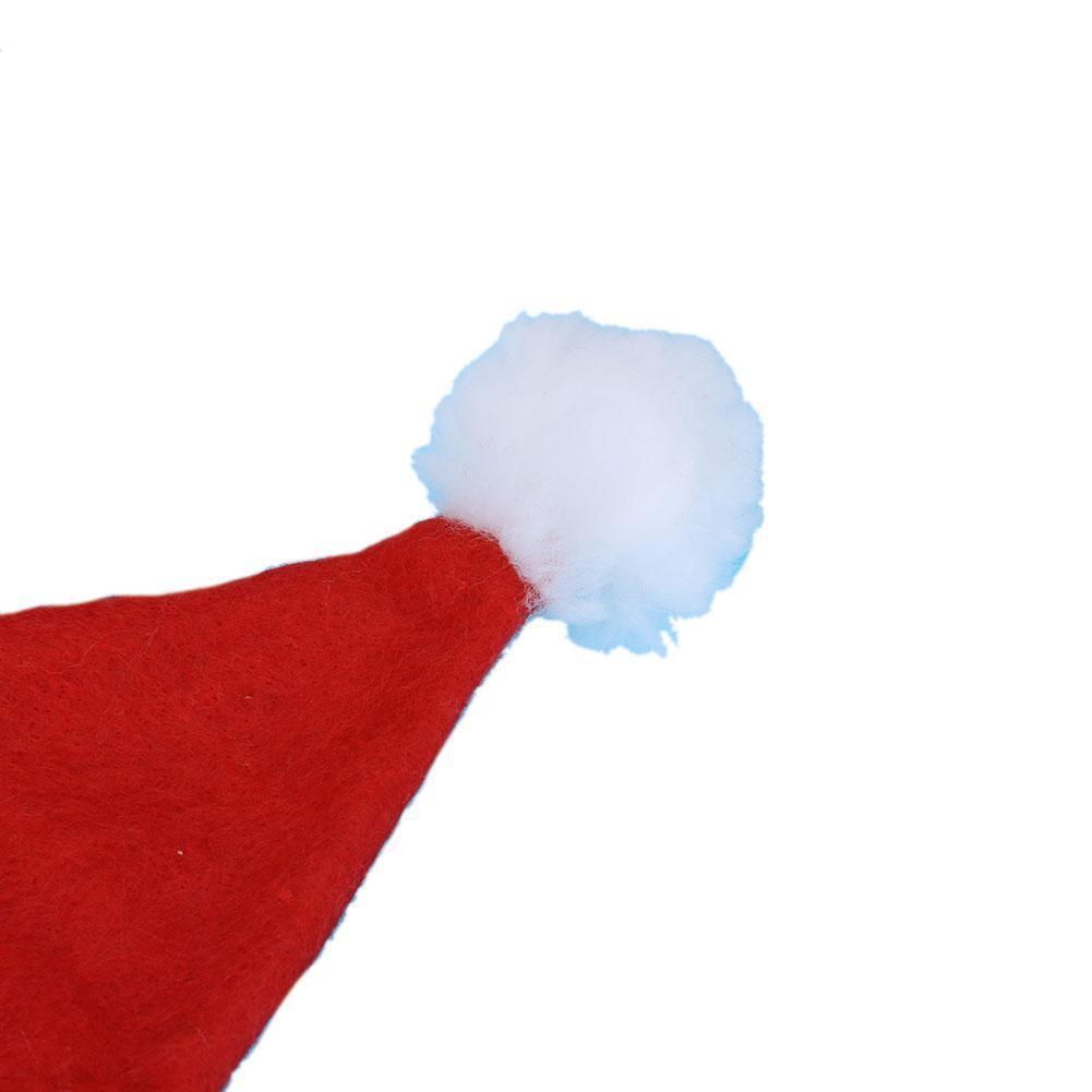 Cute White Rim Santa Christmas Hat Xmas Bonnet Decoration With Braids