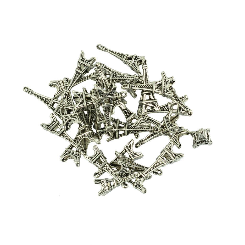 30Pcs    Tower Pendant Charms Necklace Jewelry Findings