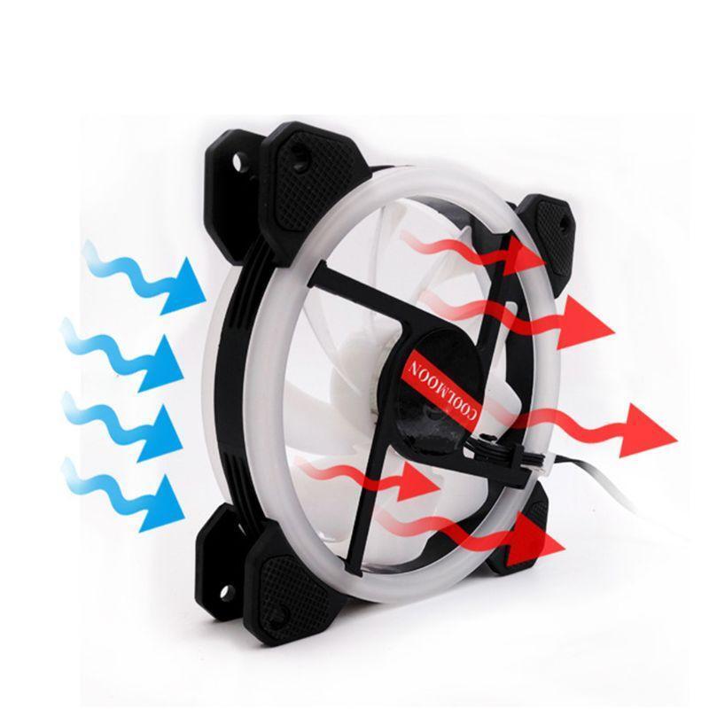 LED RGB Computer Cooling Fan 120mm Remote Control  PC Gaming Case Silent Cooler