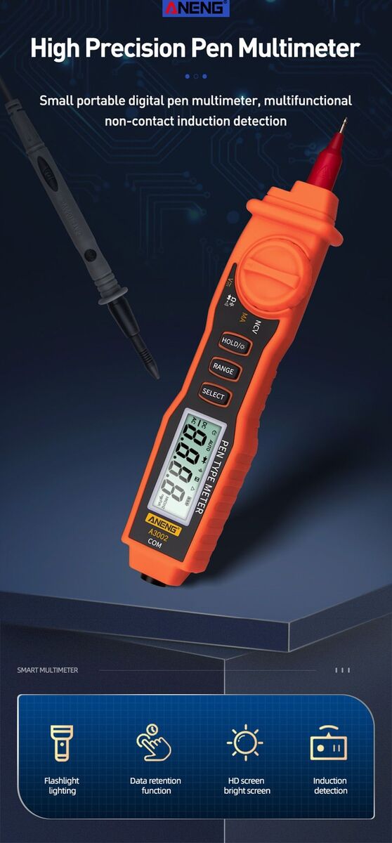 Tester True RMS Digital Profesional Meter Pen Type Digital Smart Multimeter