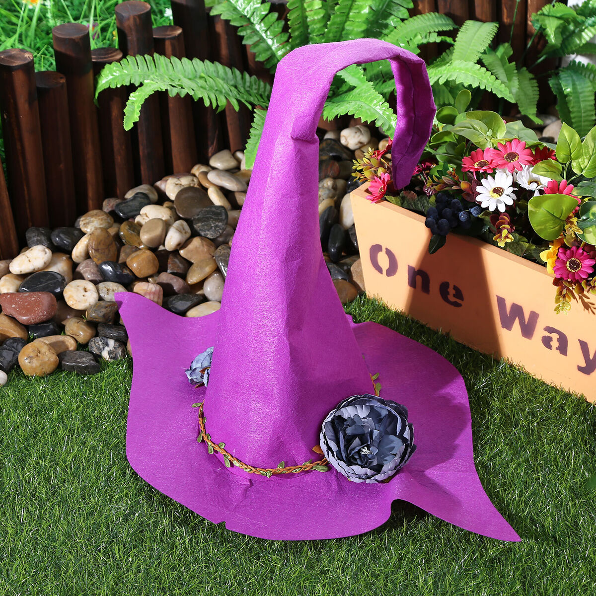 Halloween Party Felt Witch Hat Adjustable Party Witch Hat Prop (Red)