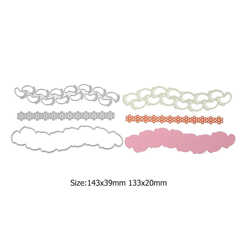 3pcs Footprint Cutting Dies Stencils Scrapbook Embossing DIY Album Cards