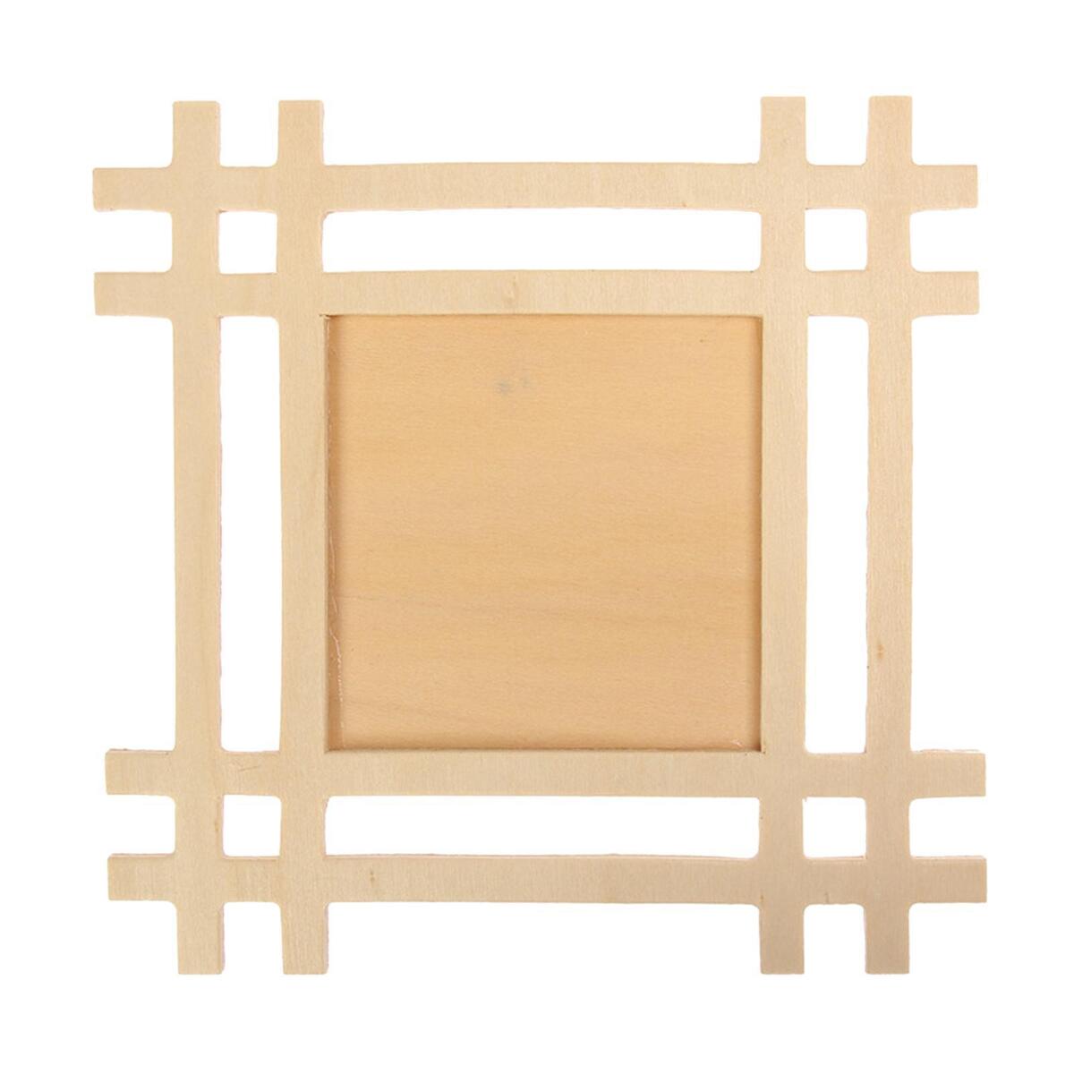 5x Wooden Frame for Clay Painting Well Shaped Hand Painted Children DIY