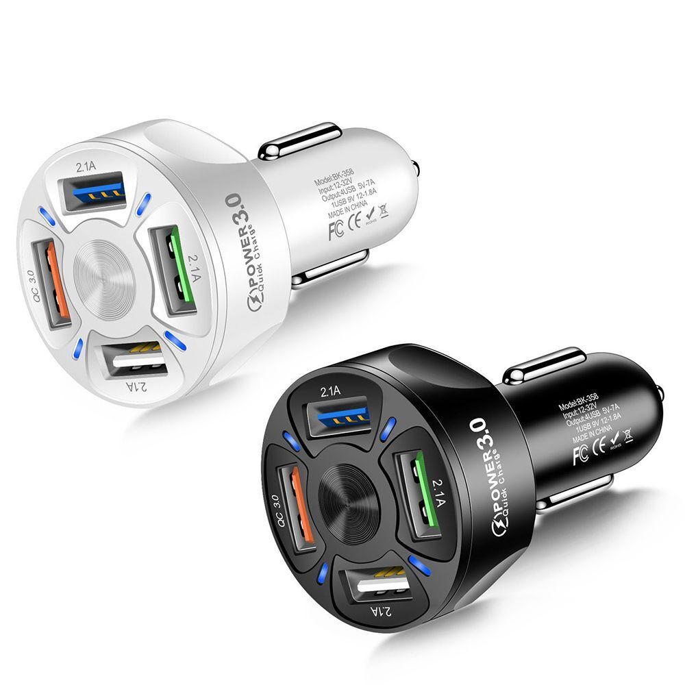 Fast Charge Car Quick Charger 4 USB Car Charger Dual USB Port QC3.0 Car Charger