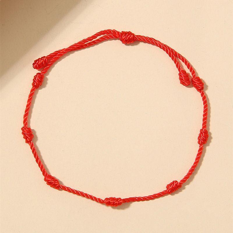2Pcs 7 Knots Lover Red String Friendship Bracelet Attract Wealth Amulet Success