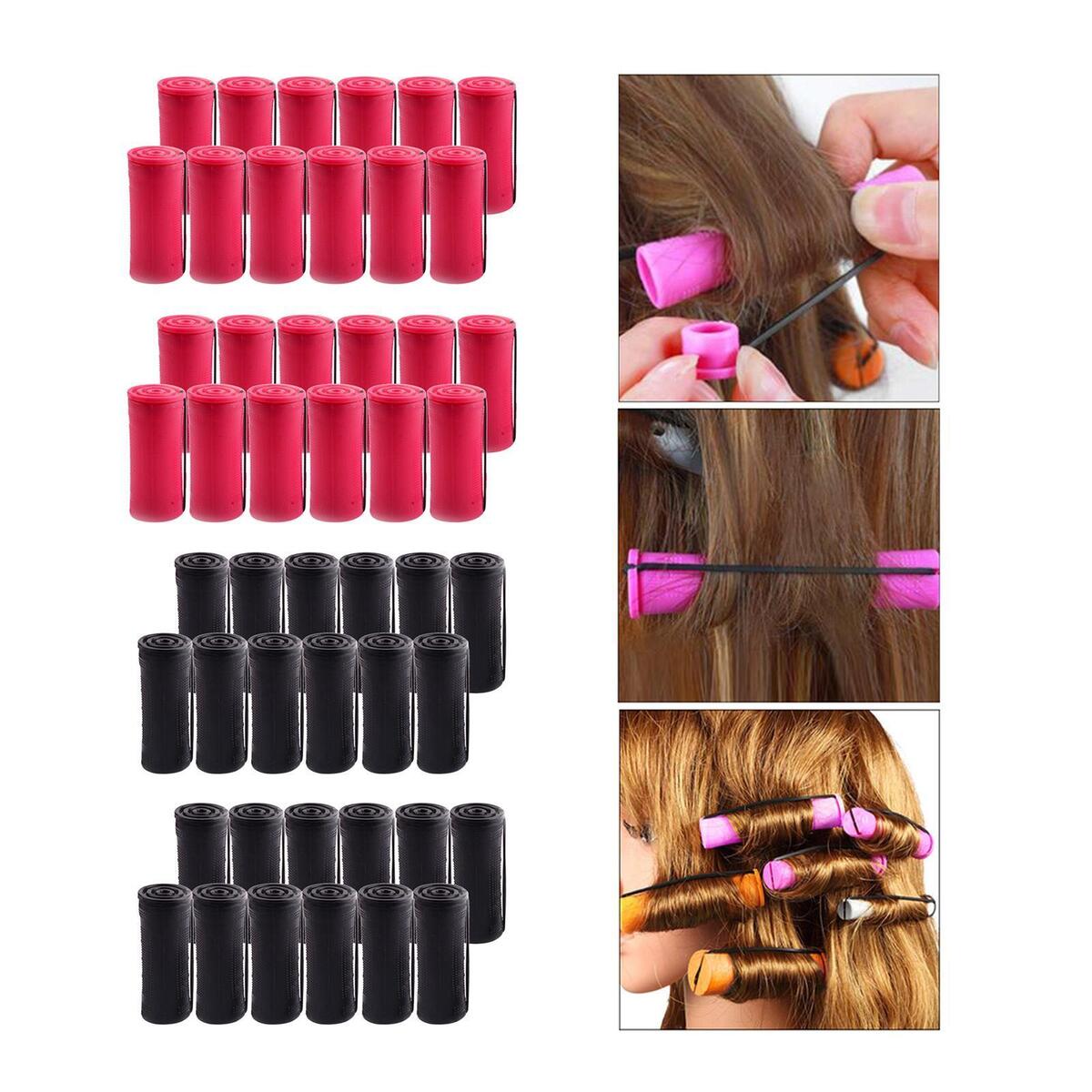 48Pcs Cold Wave Perm Rods Rollers Curling Hair Curly Wavy Rod Hair Styling
