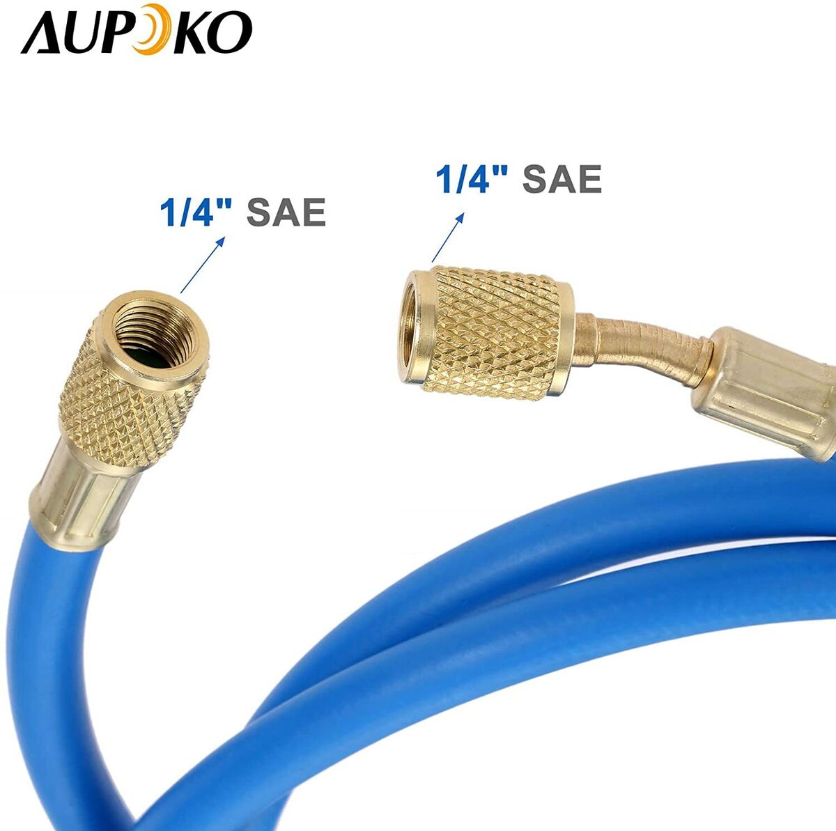 HQ R410A AC Refrigerant Charging Hose w 1/4" SAE Flare 800 PSI Working Pressure