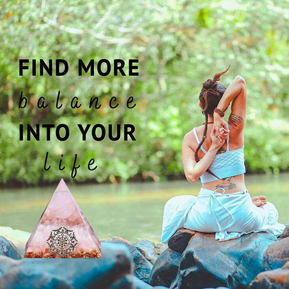 Crystal Pyramid Healing Energy Meditation Crystals Home Office Decor (D)