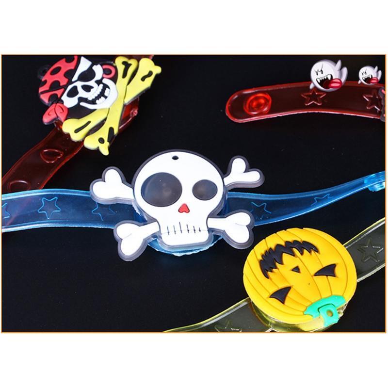Glowing Silicone Bracelet Party Favors with Pumpkin Ghosts Design Soft Wristband