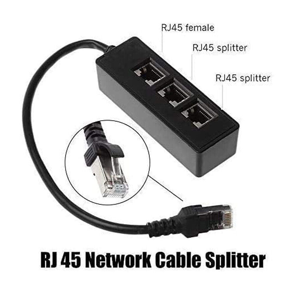 1 Male to 3 Female RJ45 Ethernet Splitter Cable Super Cat5 Cat5e Cat6 Cat7