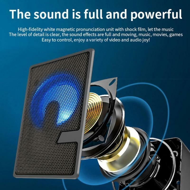 Speaker Small Kits Connect with Headphones Laptop PC RGB Colorful Lights