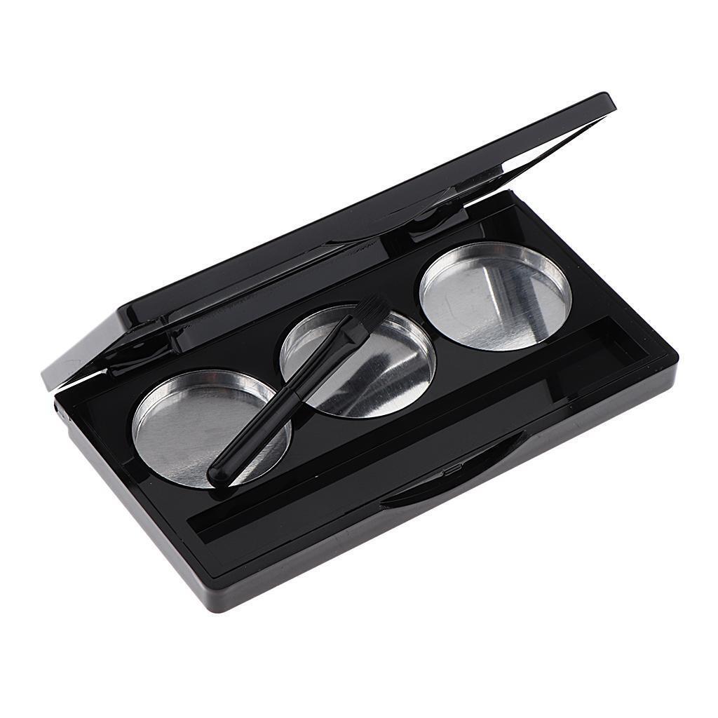 3 Slots Empty Pressed Powder Eyeshadow Palette Blush Lipstick DIY Case Box