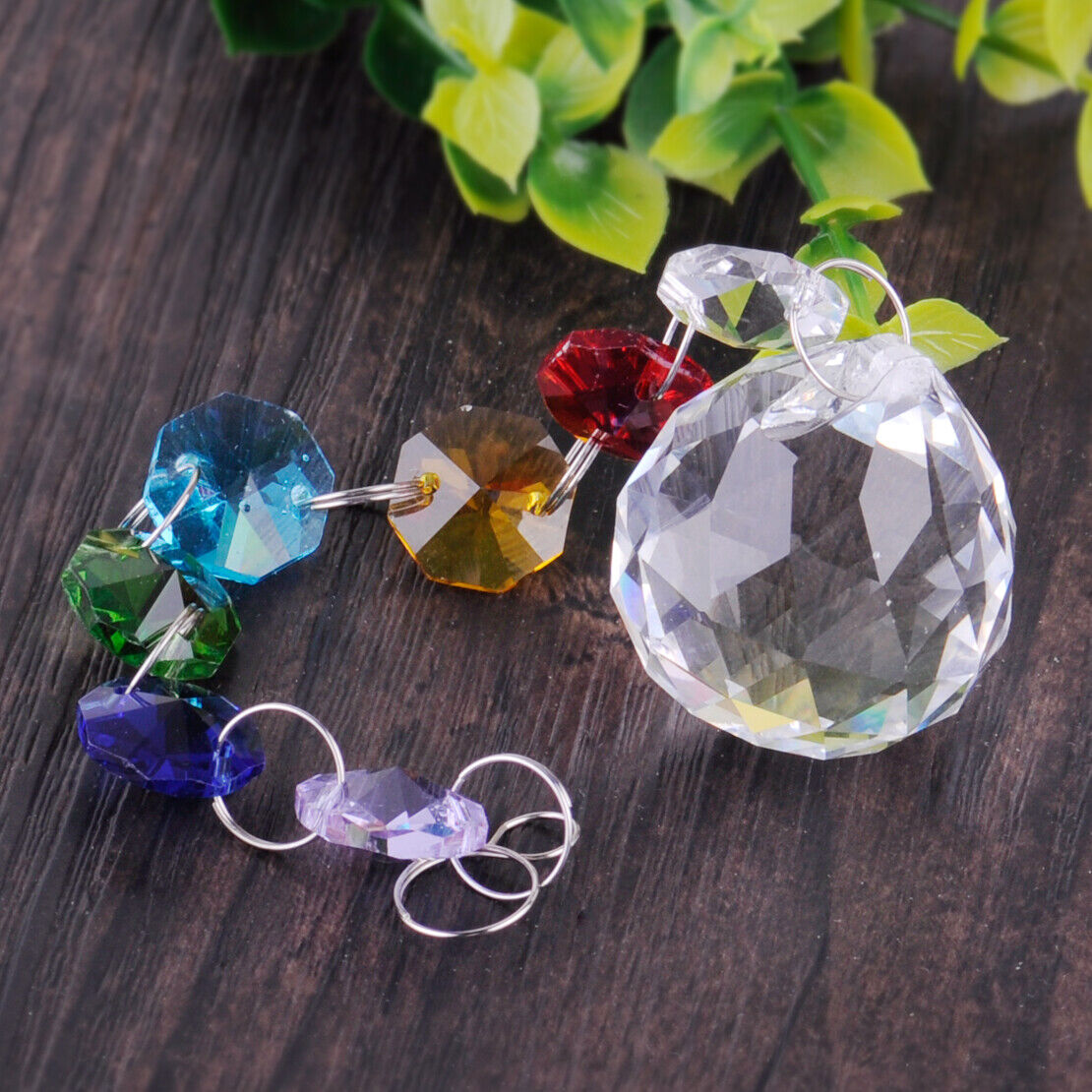 20cm Rainbow Suncatcher Crystal Ball chandelier Lamp Prism Pendants Wedding Li