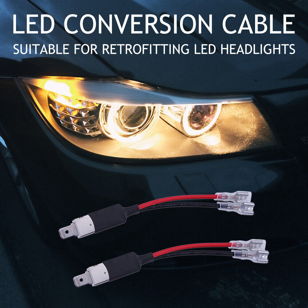 2pcs H1 LED Conversion Wiring Cable Adapter Holder for LED Headlight Bulbs