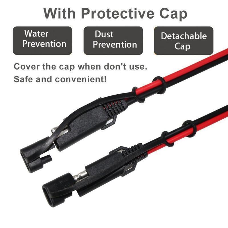 Auto Extension Cord Cable Connector Solar Battery Plug Wire SAE to SAE Harness