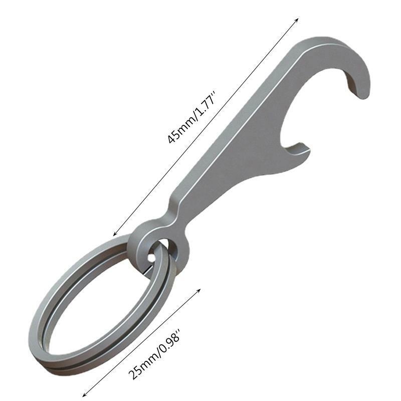 TC4 Titanium Alloy Creative Mini Beer Bottle Opener Keychain with Key Rings EDC
