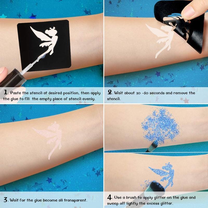 Glitter Tattoo Sets Easy To Use Kids Temporary Sparkle Tattoos Great Gifts