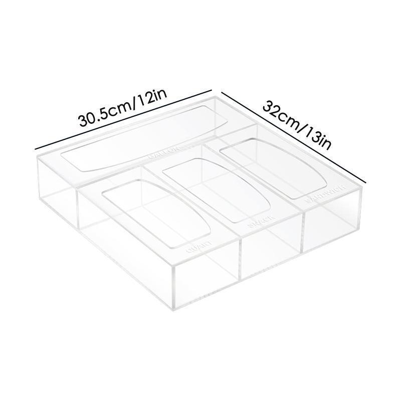 Acrylic Ziplock Bag Storage Box Dispenser Food Storage Bag Case Organizer
